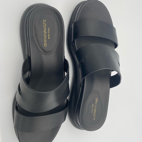 Cole Haan Leather Sandals | Size 6.5 | Comfy & Stylish – Gently Worn Black-wedge - Picture 5 of 14